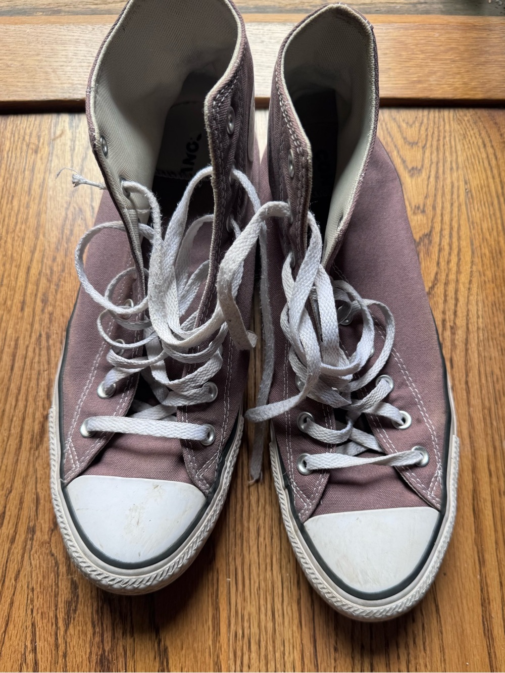 Converse High-Top Sneakers in Mauve with White Accents
